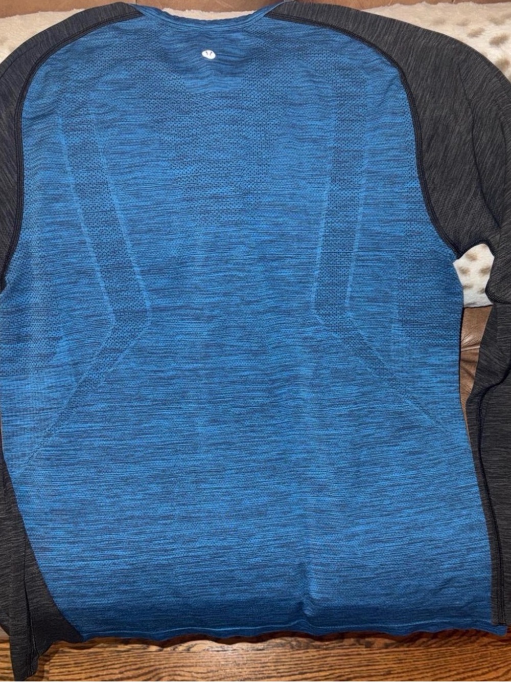 Lululemon Men's Blue Heather Athletic Long Sleeve Top